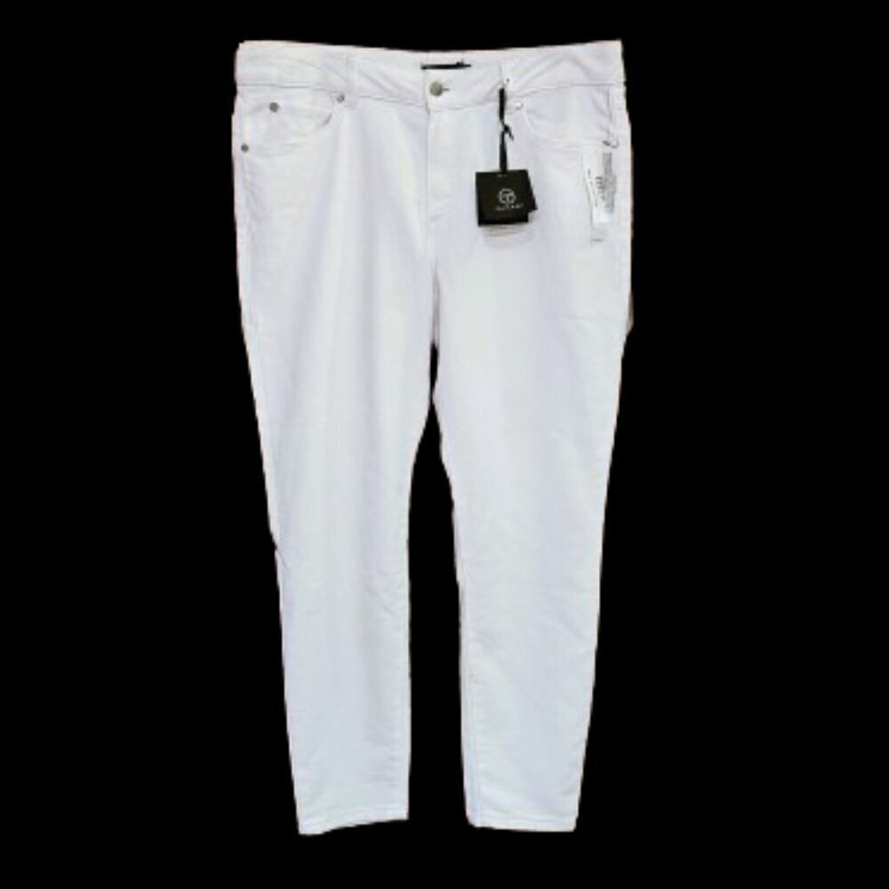 NWT Tahari White Mid-Rise Soft Denim Skinny Jeans - 12